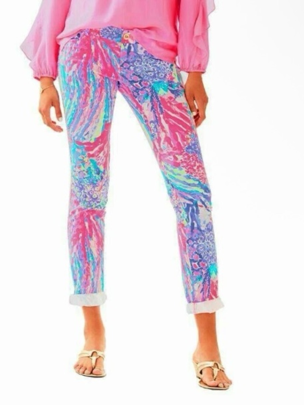 Lilly Pulitzer Callahan Chino Pants Rainbow Soleil Print